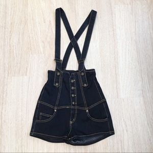 Era of Chaos High Waist Denim Overall Shorts